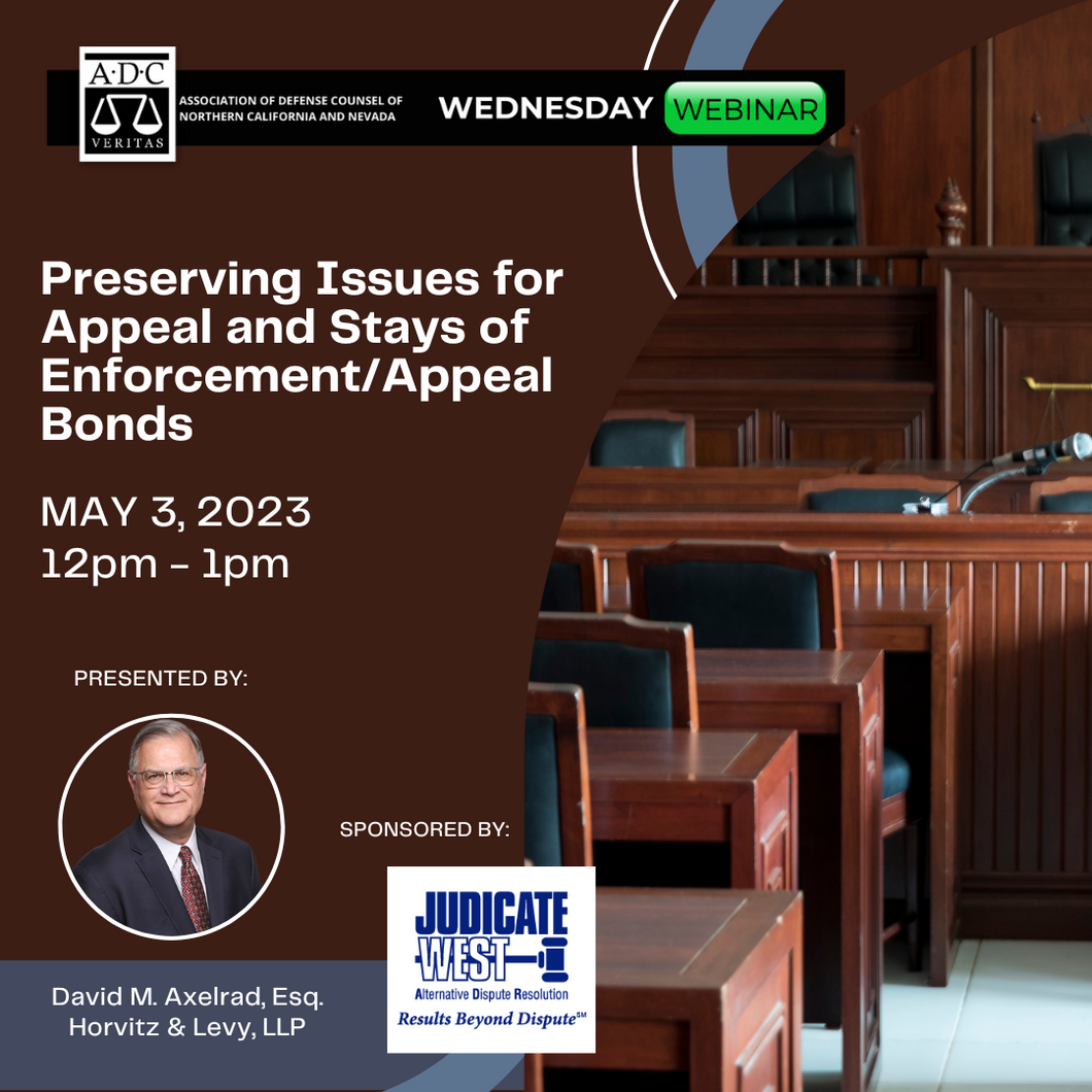 Preservation of Issues on Appeal and Stays of Enforcement Pending Appeal - 2023